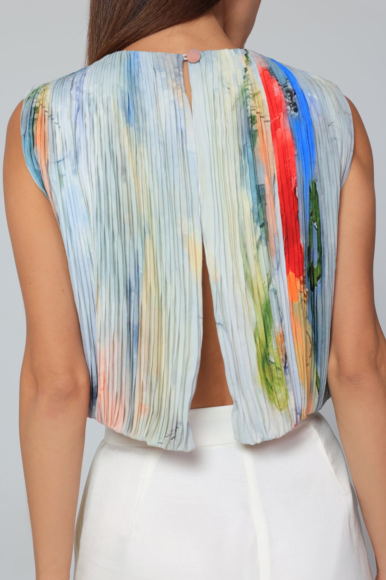 Aurora Veil Pleated Top