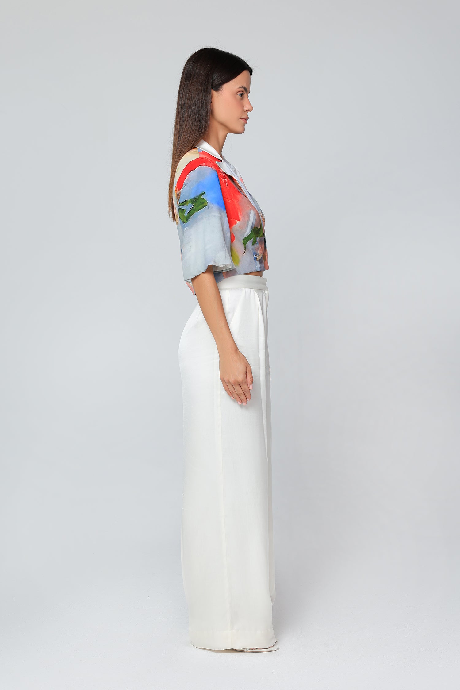 Abstract Horizon Crop Jacket