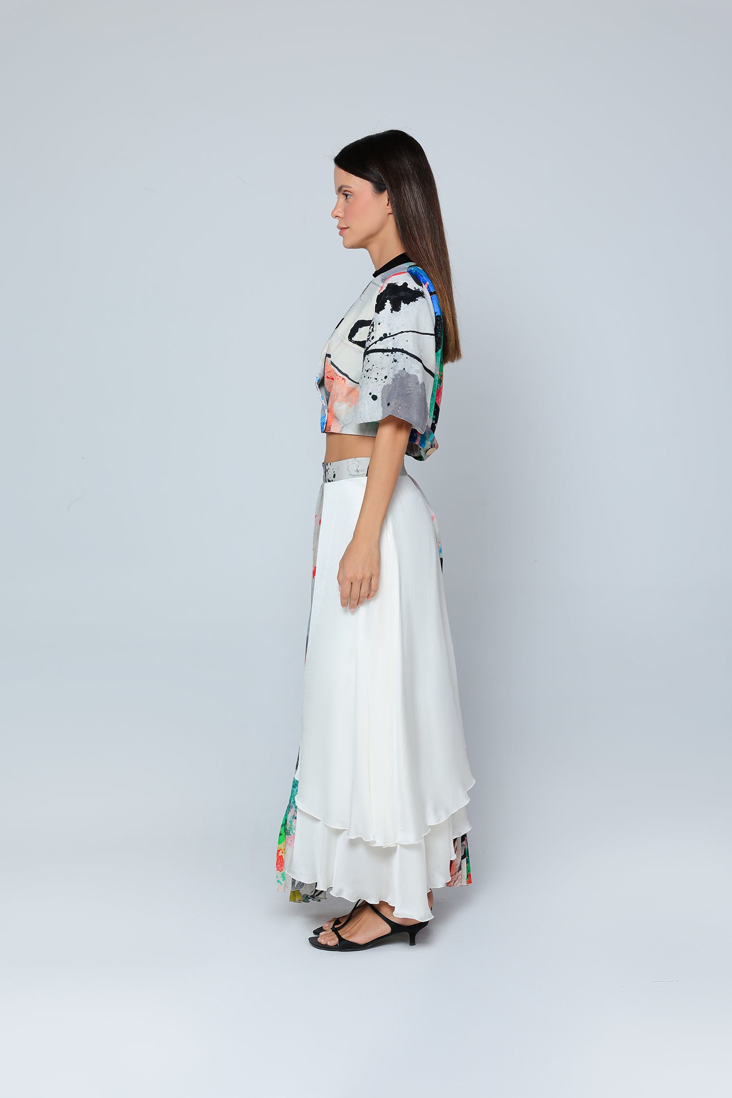 Kinetic Strokes Crop Jacket