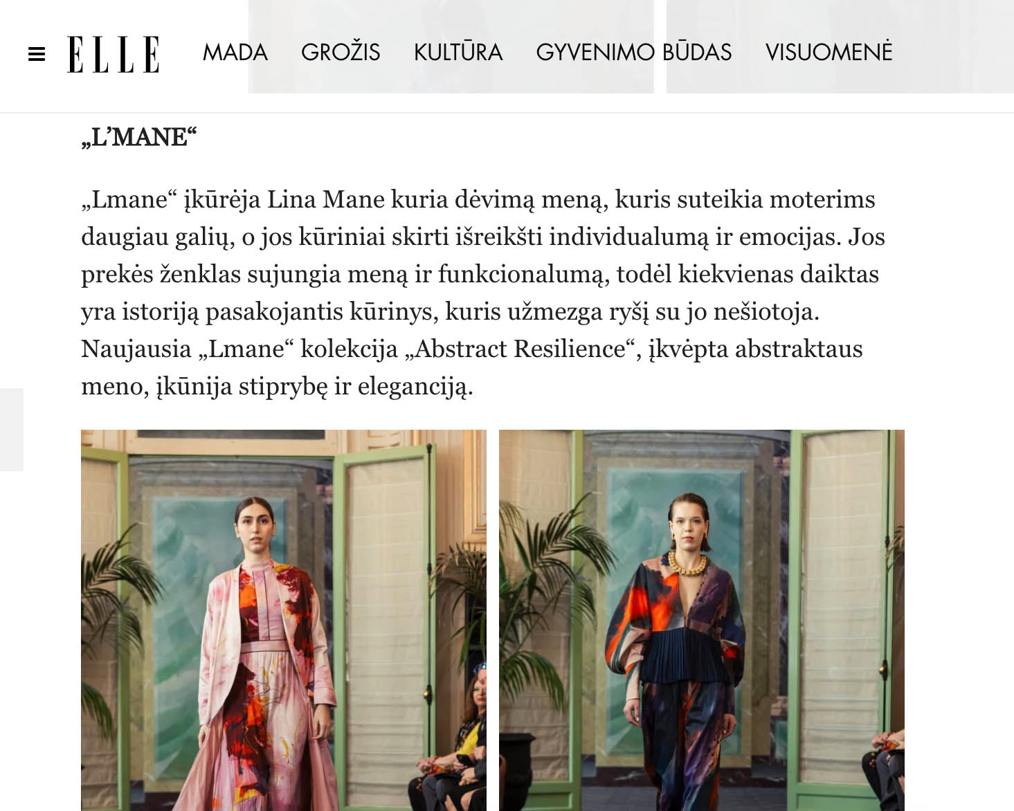 L’MANE Featured in ELLE Lithuania