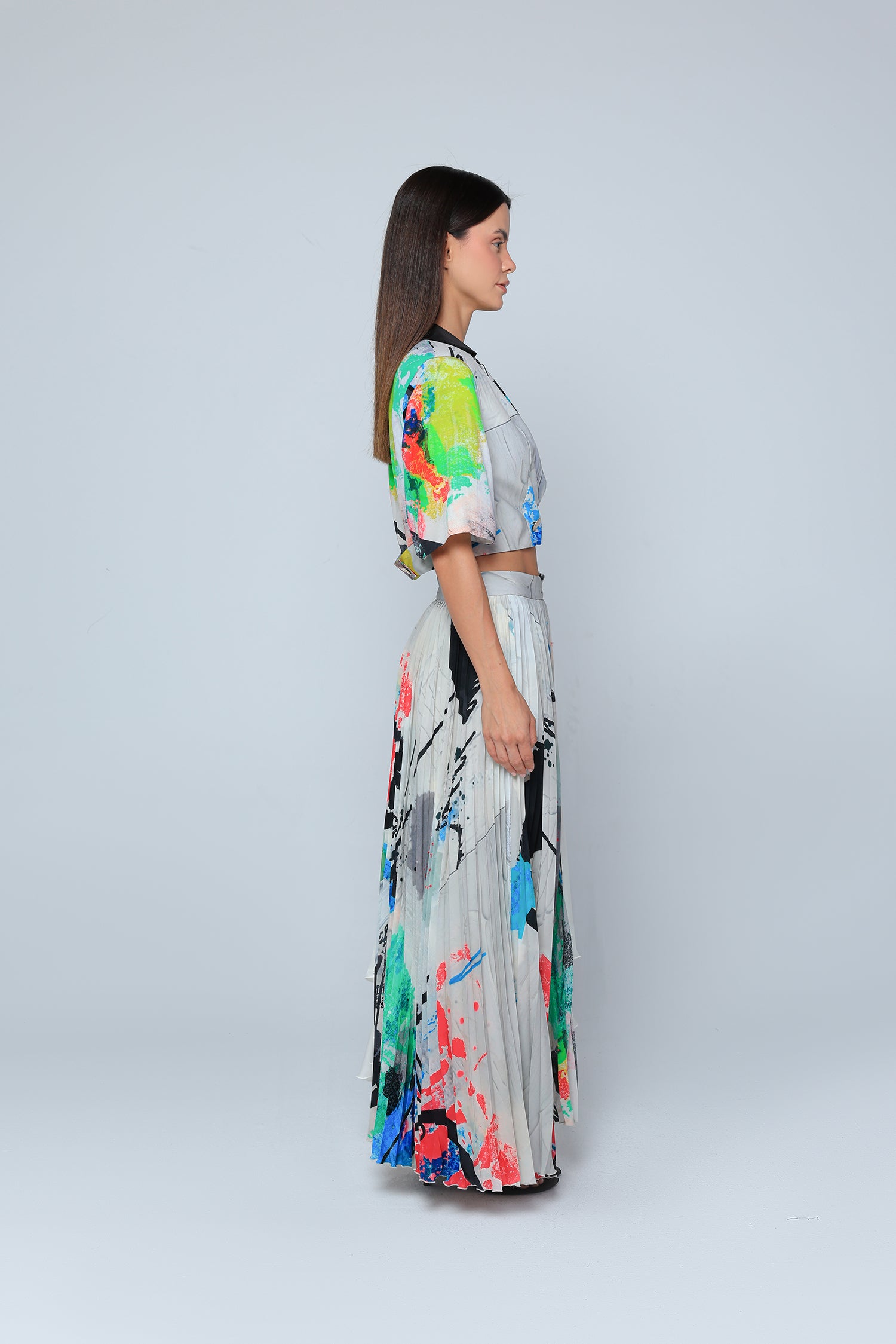 Kinetic Strokes Crop Jacket