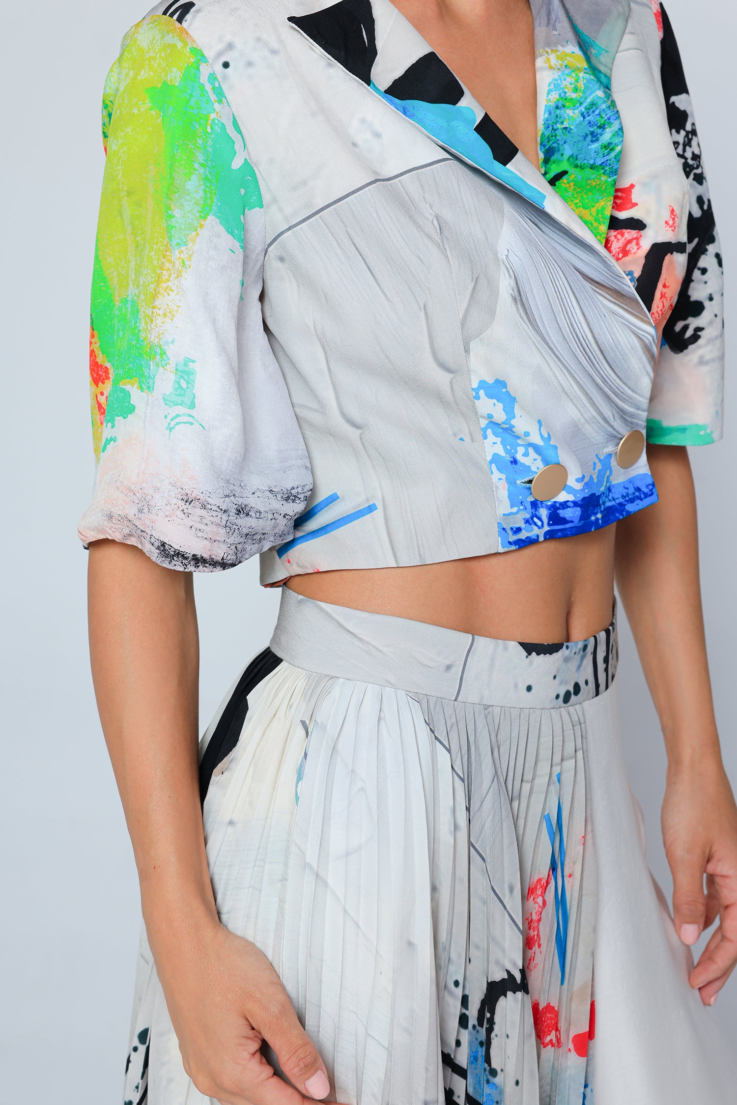 Kinetic Strokes Crop Jacket