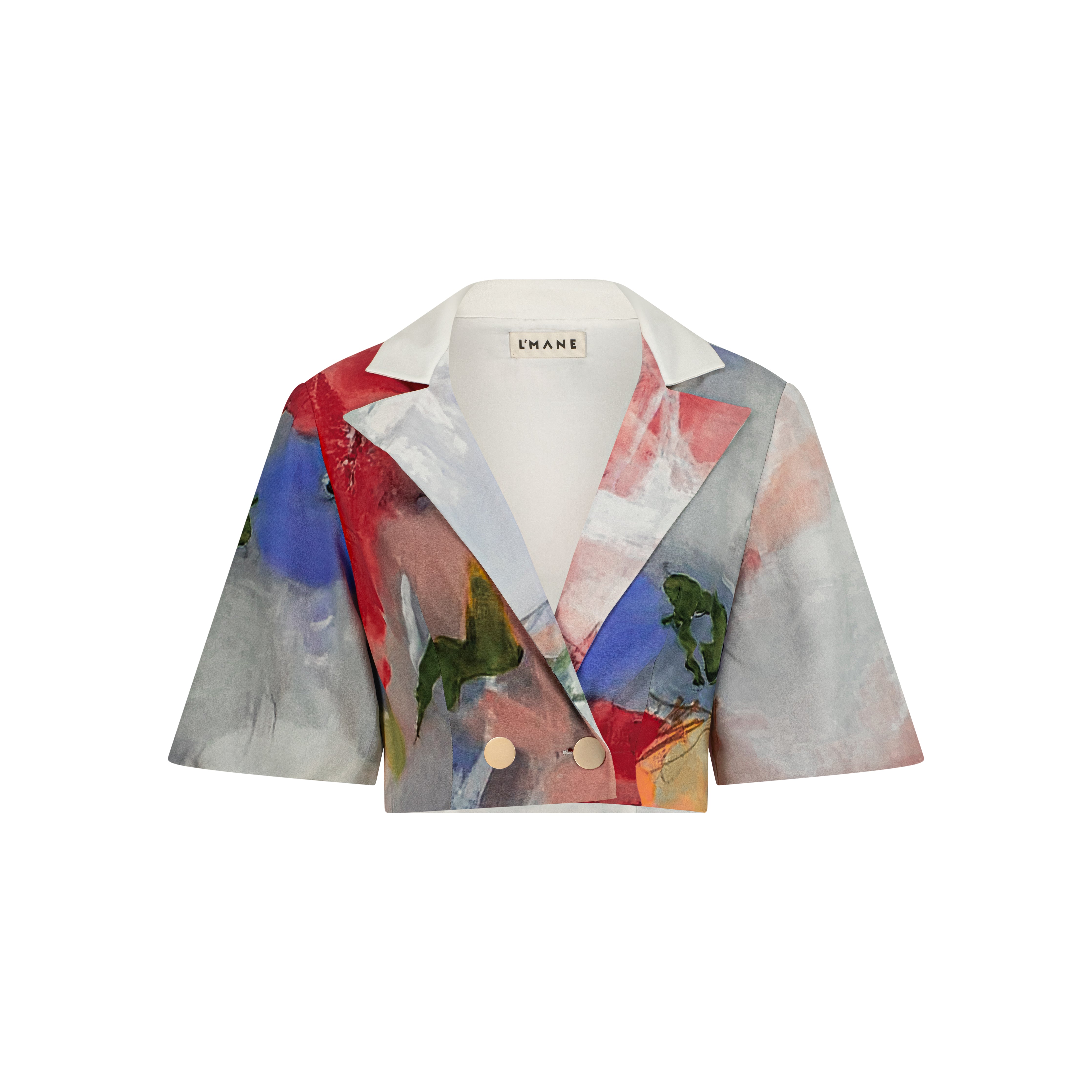 Abstract Horizon Crop Jacket