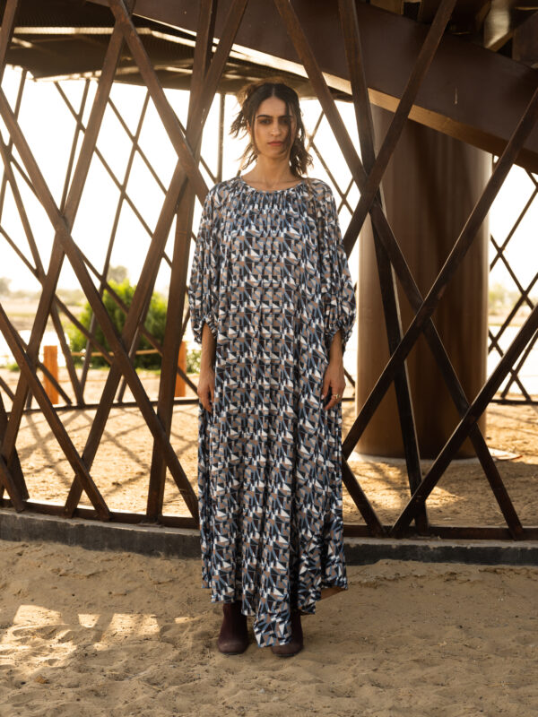 Geometric print tent dress