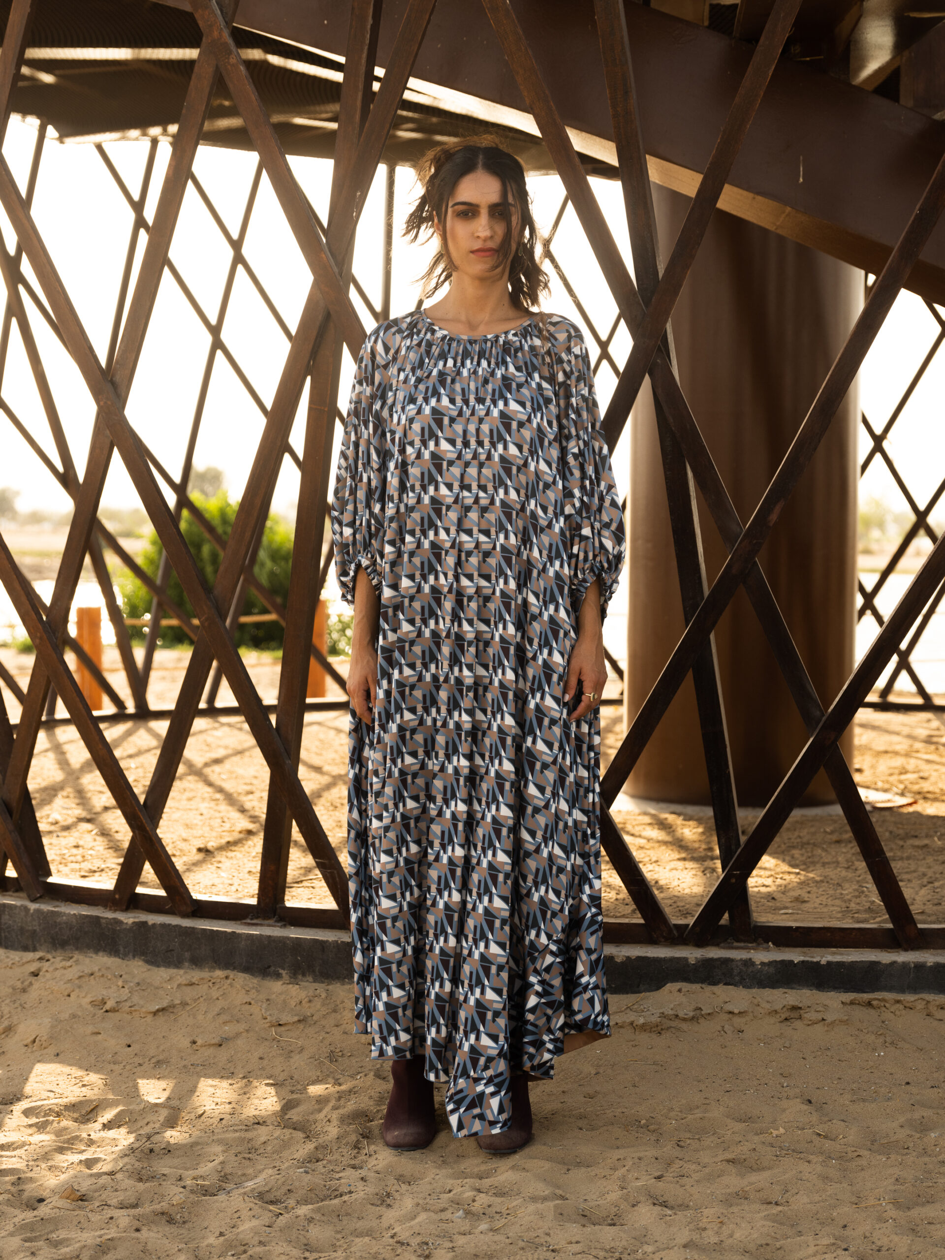 Shop Designer Geometric print tent dress - L'MANE