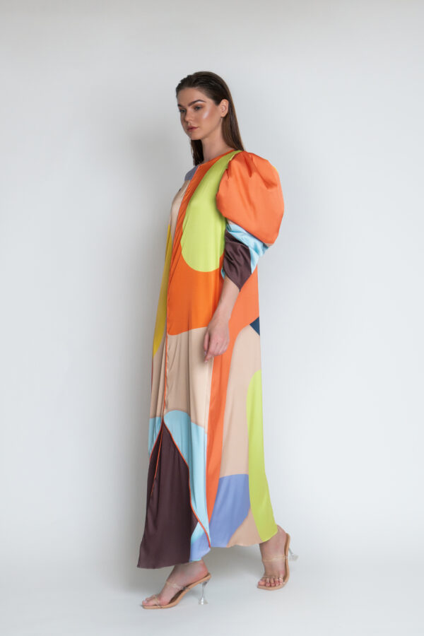Multicolour printed tent dress
